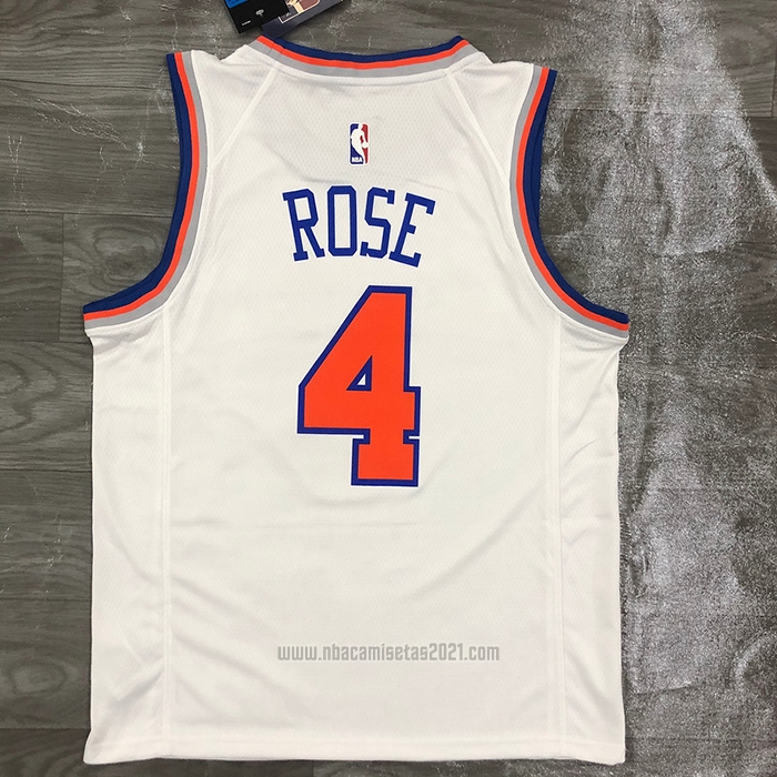 Camiseta New York Knicks Derrick Rose #4 Association Blanco